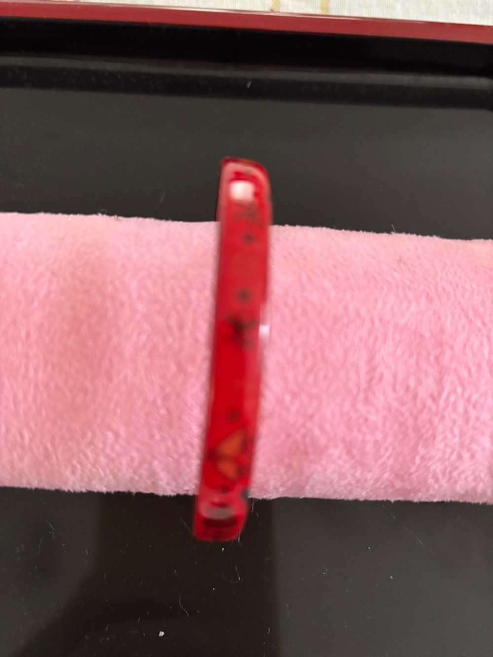 Red Floral Resin Bangle Bracelet